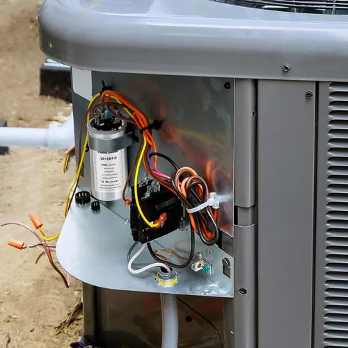 Miniatura 7 de Condensador de 5 uF/MFD para CA, 370 o 440 VCA CBB65 Condensadores redondos de funcionamiento dual para motor de CA, arranque de ventilador