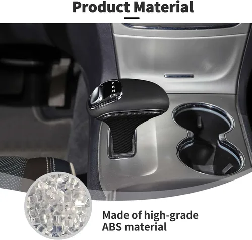 Miniatura 7 de JWWY Cubiertas para perillas de cambio Compatible con accesorios para Jeep Grand Cherokee 2014-2015 2 piezas Fibra de carbono