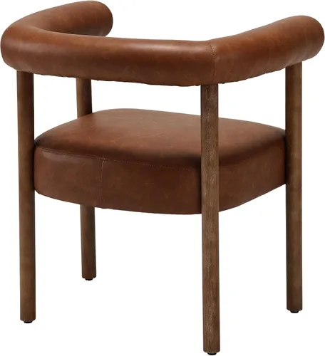 Miniatura 6 de RIVOVA Juego de 2 sillas de comedor de cuero PU, sillas de comedor tapizadas modernas, sillas de cocina de respaldo curvo para comedor y sala