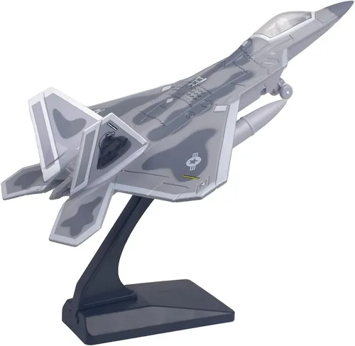 Ailejia Diecast F 22 Fighting Falcon Avión Modelo Militar Avión Tire hacia atrás con luces y sonidos Fighter Jet Juguetes para niños F 22 Gris