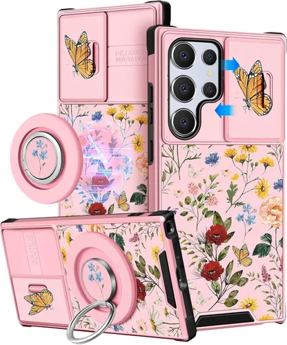 Miniatura 10 de Funermei Funda para teléfono Samsung Galaxy A15 5G - [2 en 1] Funda para teléfono de mujeres lindas chicas, diseño femenino de mariposa negra