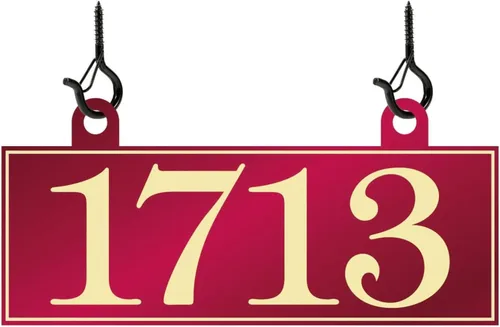 Miniatura 11 de Placa de dirección colgante – Letrero de número de casa, letrero de dirección, números de dirección para buzón exterior, lámpara, poste de luz, 2