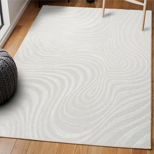 Miniatura 8 de Eyely NCS103F-28 Maribo High-Low Abstract Groovy Striped Black/White - Alfombra de pasillo de 2 x 8 pies, negro/blanco, 2 pies x 8 pies
