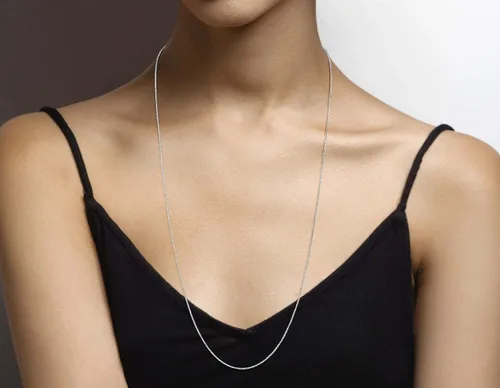 Miniatura 3 de Miabella Solid 925 Sterling Silver Italian 1mm Box Chain Necklace for Women, Made in Italy