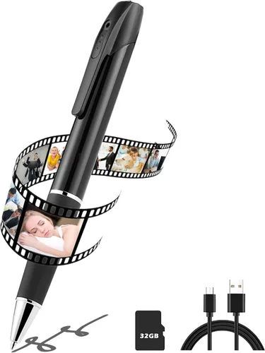Detector de bolígrafo de cámara, cámara corporal HD 1080P con grabación de bucle, cámara de bolsillo portátil para reuniones de aula para interiores