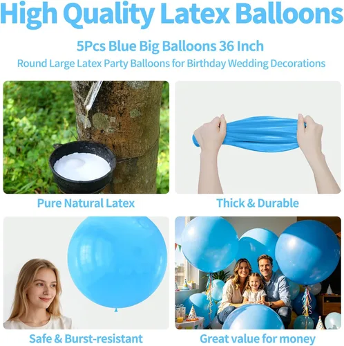 Miniatura 47 de 32 piezas de globos grandes morados de 18 pulgadas, globos redondos grandes de látex para decoración de cumpleaños y bodas. (morado)