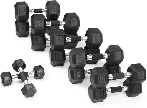 Miniatura 19 de WF Athletic Supply - Mancuernas hexagonales con agarre de goma y mango contorneado para tonificar músculos y fortalecer y entrenar de todo el cuerpo