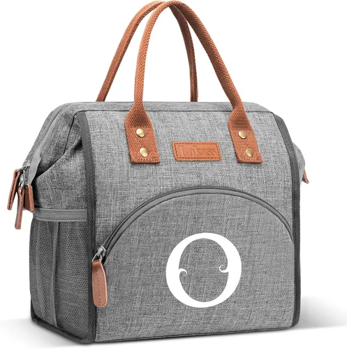 Miniatura 20 de Lonchera inicial con aislamiento para mujeres, lonchera térmica con apertura amplia, bolso de mano grande para bebidas, organizador de snacks