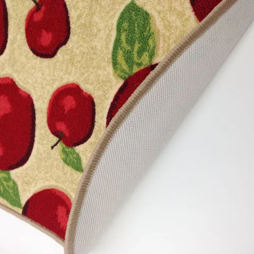 Miniatura 5 de Juego de 2 alfombras y tapetes de cocina lavables a máquina, diseño de manzana roja, antideslizante, absorbente, alfombra de cocina
