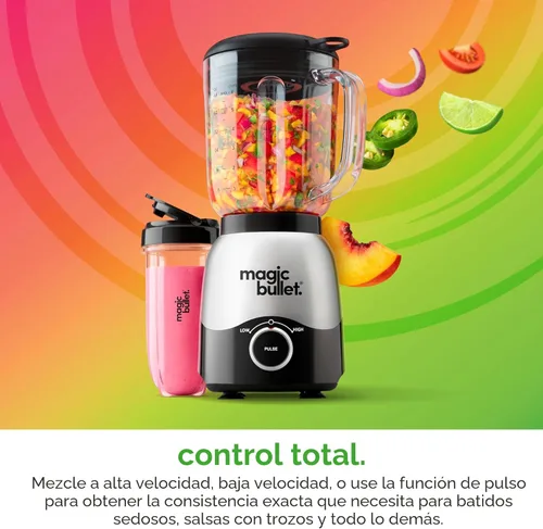 Miniatura 3 de Batidora Combo Magic Bullet®, 600W, Jarra de 48oz, Taza de 16oz con Tapa para Llevar, Fácil de Limpiar, Cuchilla Cruzada, para Batidos, Salsas