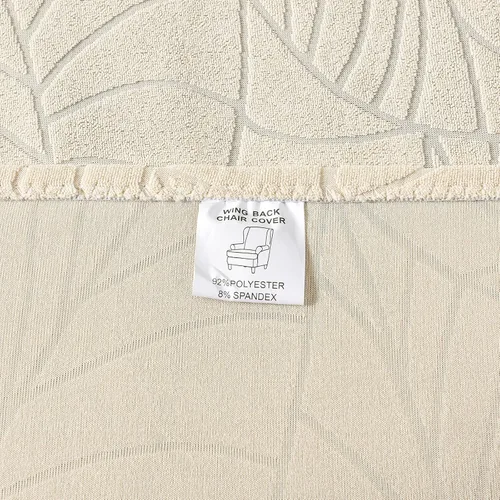 Miniatura 9 de OKYUK Wingback - Funda para silla, 2 piezas, tela jacquard de elastano, elástica, con respaldo de ala, funda para silla, muebles, sofá con parte