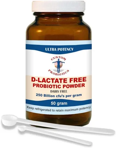 Custom Probiotics Polvo de probióticos sin D-lactato (1.76 oz)