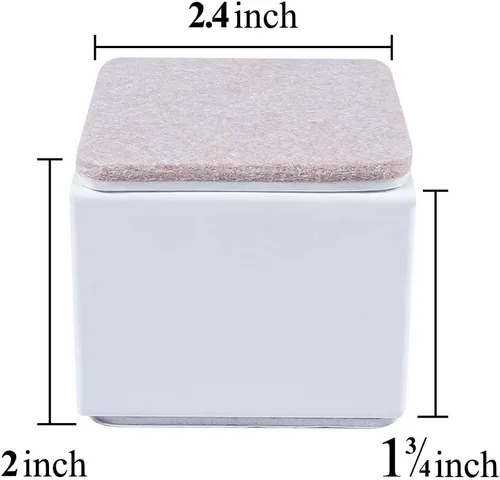 Miniatura 2 de Ezprotekt Elevadores de cama y muebles de 2 pulgadas, cuadrados pesados para sofá y sillas, ancho de 2.4 pulgadas, añade 2 pulgadas de altura