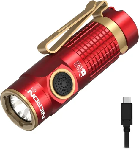 Miniatura 8 de NICRON Linterna EDC de 1200 lúmenes con imán, luz de bolsillo recargable, luz de mano compacta de alto lúmenes, mini linterna C1 7 modos para Negro