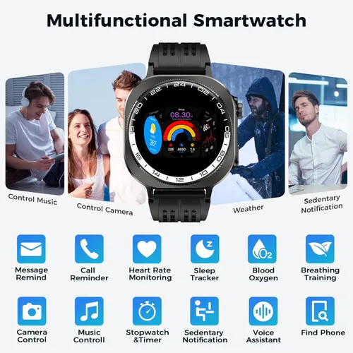 Miniatura 7 de 2026 Smart Watch (Answer/Make Call), 1.43" 3D-AMOLED Smartwatch for Men Women, 130+ Sports Fitness Watch, Heart Rate/Sleep Monitor, 60 Days