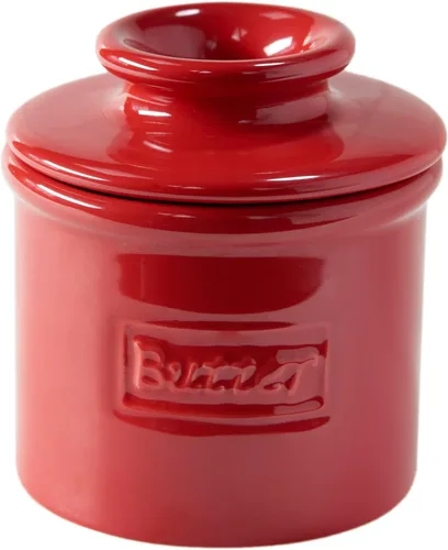 Miniatura 21 de Campana de mantequilla – The Original Butter Bell Crock por L. Tremain, plato de mantequilla de cerámica francesa, café mate y colección retro
