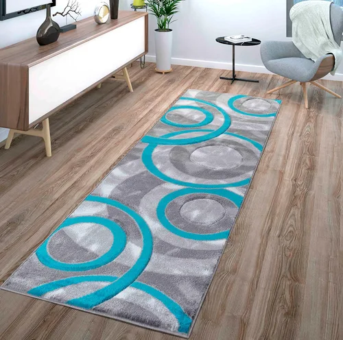 Miniatura 19 de GLORY RUGS Alfombra de área 2x3 marrón, tapete para puerta, círculos modernos, suave, alfombra de piso contemporánea con textura esponjosa