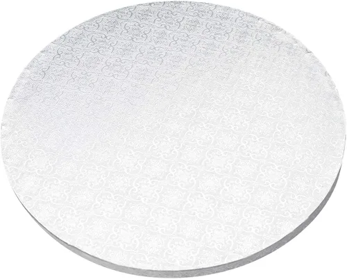 Miniatura 2 de MOVINGSHOOT Spec101 - Tambores redondos para tartas, 12 pulgadas, paquete de 12 tablas de tambor para tartas blancas con bordes lisos de 1/2 pulgada