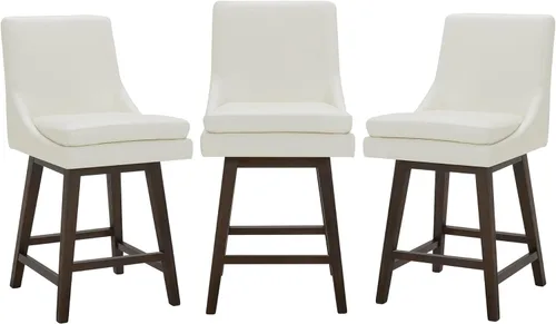 Miniatura 22 de CHITA Taburete de bar giratorio de altura de mostrador, taburete de bar tapizado, altura del asiento de 26.8 pulgadas de alto, tela en niebla