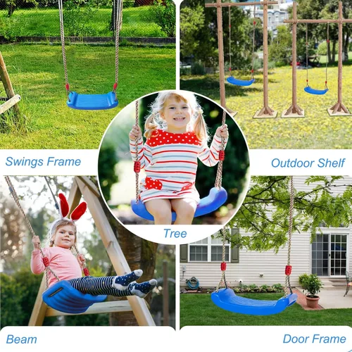 Miniatura 3 de IFOYO Asiento de columpio de árbol, accesorios para niños, patio de juegos al aire libre e interior, azul