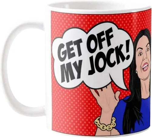Fonhark - Taza de café inspirada en Bethenny Frankel Real Housewives Of New York, Get Off My Jock, taza de café novedosa de 11 onzas