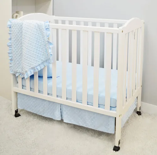American Baby Company Heavenly Soft Minky Dot - Juego de ropa de cama de 3 piezas para cuna, color azul, para niños y niñas