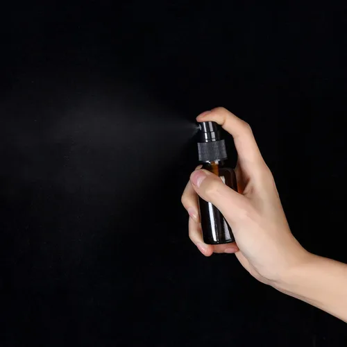 Miniatura 5 de Botella pulverizadora de vidrio de 2 onzas, botellas de vidrio Boston de niebla fina con pulverizador de niebla fina negra, botellas pequeñas