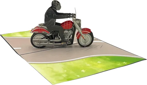 Miniatura 4 de 3D Pop Up Tarjeta de Felicitación Vehículos Tema (Motorcycle)