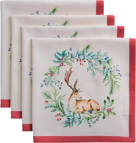Miniatura 122 de Maison d' Hermine Happy Florals - Juego de 4 servilletas 100% algodón suave y cómodo perfectas para cenas familiares, bodas, fiestas de cóctel, 063