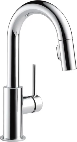Miniatura 4 de Delta Faucet Trinsic - Grifo de barra negro mate con rociador extraíble, grifo de fregadero de barra negra de un solo agujero, grifos de barra