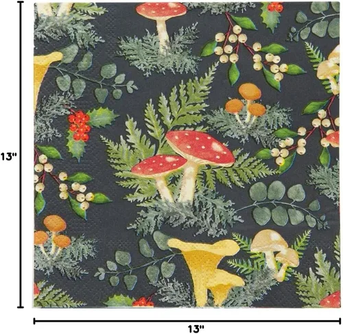 Miniatura 7 de Talking Tables 20 servilletas de cena de otoño para Navidad, Acción de Gracias, cenas, decoupage – Servilletas de hongos y setas del bosque