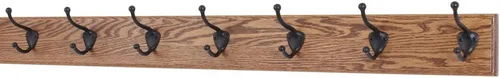 Miniatura 23 de PegandRail Perchero de roble con ganchos estilo sombrero y abrigo de bronce aceitado (castaño, 15 x 3.5 pulgadas con 3 ganchos)