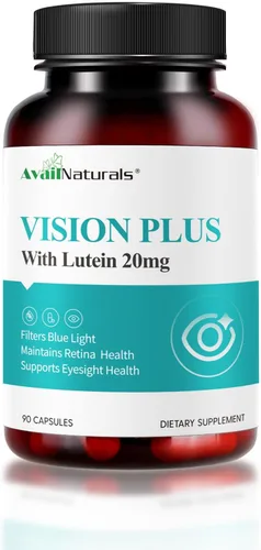 Vision Plus Vitaminas para los ojos con luteína de 20 mg, extracto de arándano y arándano, quercetina, taurina, bioflavonoides cítricos para