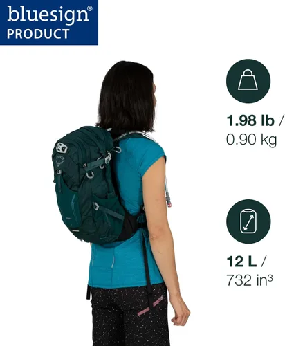 Miniatura 2 de Osprey Sylva 12L Mochila de ciclismo para mujer con depósito hidráulico, verde Baikal