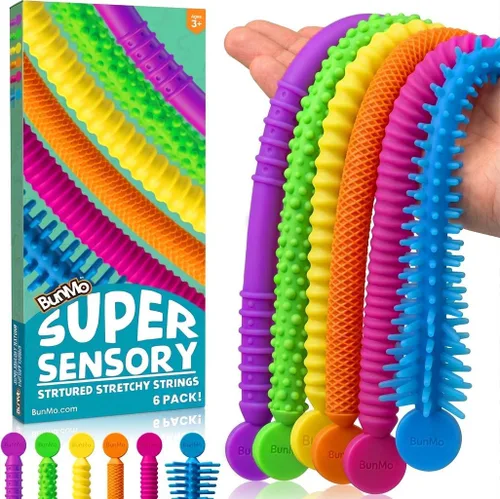 Miniatura 10 de BUNMO Juguetes sensoriales con cuerdas elásticas para niños de 3 años en adelante, estimulantes y adictivos, para niños, horas de diversión