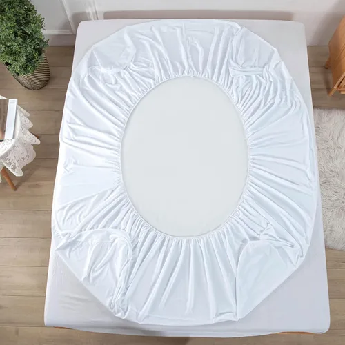 Miniatura 7 de Kingnex Protector de colchón tamaño individual, impermeable, suave, estilo sábana bajera con falda elástica