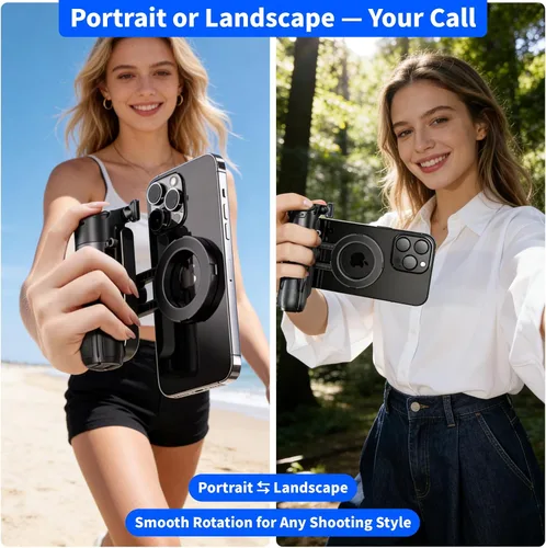 Miniatura 4 de Palo selfie magnético 4 en 1 para iPhone/Android, trípode extensible multifuncional de rotación de 360° con control remoto desmontable, soporte
