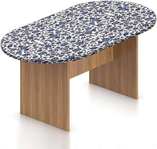 Miniatura 13 de Mantel ajustable ovalado de poliéster elástico para acuario, diferentes peces en la parte inferior del océano, mantel ajustable con estampado