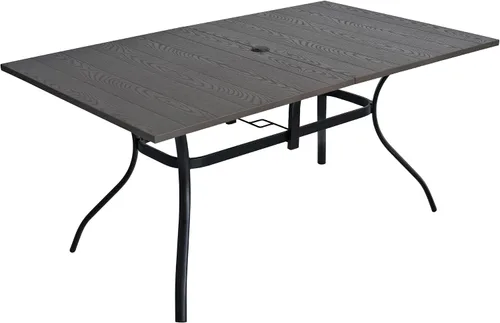 Miniatura 12 de Anmutig Mesa de patio pequeña cuadrada de 27.5 pulgadas con resistente a la intemperie para comedor al aire libre, color negro