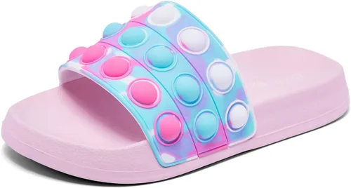 Engtoy Sandalias para niños y niñas, unisex, ligeras, antideslizantes, puntera abierta, cómodas, para ducha, playa, divertidas sandalias