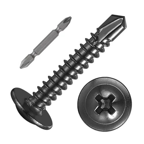 Miniatura 13 de (200 piezas) Wensilon #10×1" para Tornillos Autorroscantes para Chapa Metálica de Acero Inoxidable 410 con Cabeza de Brida de Alta Resistencia