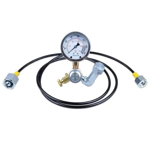 Miniatura 7 de Sistema de carga de acumulador de nitrógeno hidráulico y kit de prueba de presión, kit de manómetro hidráulico con 1 medidor y 1 manguera de gas