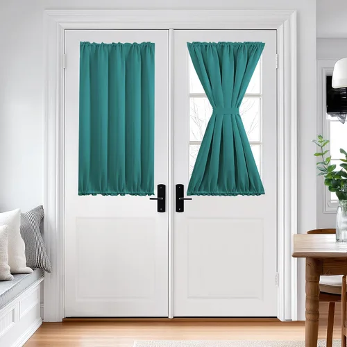 Miniatura 95 de Cortina térmica para puerta con bolsillo para barra, opacas, tratamiento de ventanas con ojales y ojales Deconovo 1 panel