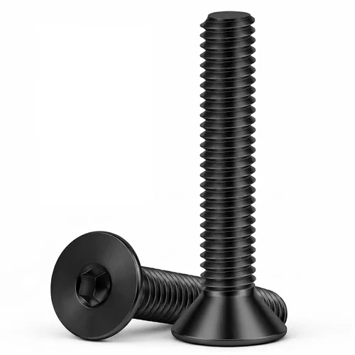 Tornillos avellanados de cabeza plana M8-0.049 x 2.362 in, acero de aleación de grado 10.9, totalmente roscado, Allen Socket Drive, 10 unidades