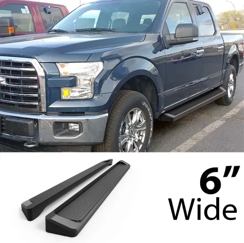 Miniatura 2 de APS Estribos negros compatibles con Ford F-150 2015-2026 SuperCrew Cab & F-150 Lightning 2022-2026 & F-250 F-350 Super Duty 2017-2026 Crew Cab
