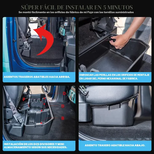 Miniatura 5 de WHALEMOTOR Almacenamiento debajo del asiento Compatible con Ford F150 (2015-2025) y Super Duty (2017-2025) SuperCrew/Crew Cab, Organizador de carga
