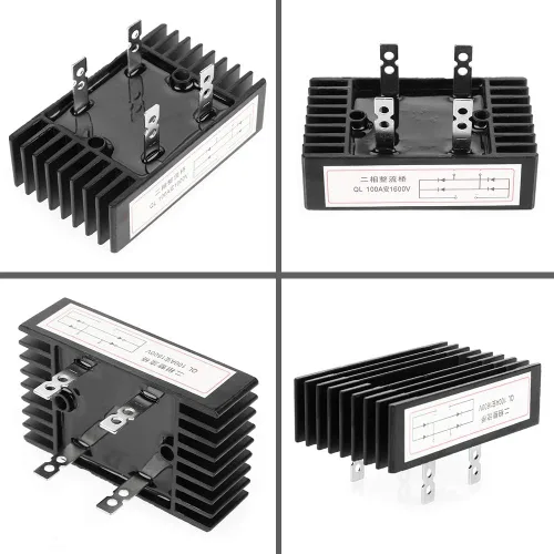 Miniatura 2 de Puente rectificador de puente de diodos de 2 fases 100A 1600V Voltaje de alta potencia Rectificador de puente de diodos de silicio completo Diodo