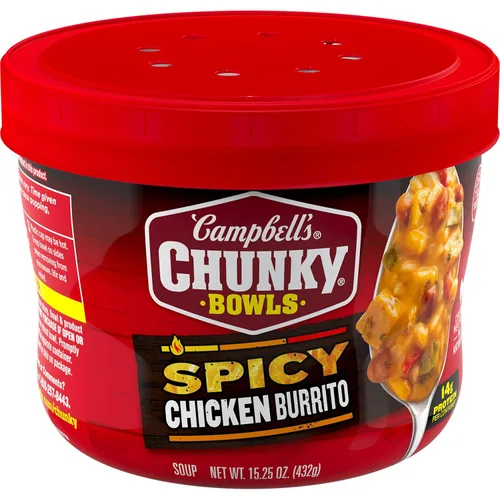 Miniatura 10 de Sopa Campbell's Chunky de fideos de pollo con pimiento fantasma, lata de 18.6 oz (paquete de 12)