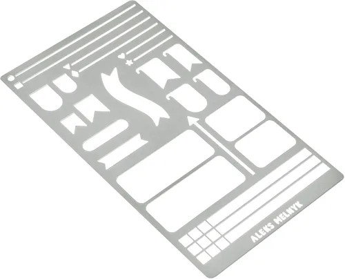 Miniatura 2 de Aleks Melnyk No.62 Plantilla de metal para diario con balas – Plantilla reutilizable de acero inoxidable para planificador, álbumes de recortes