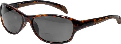 Coyote Eyewear BP-14 - Lentes de sol bifocales polarizados para lectura bifocal, color gris tortuga, para hombre y mujer, envolventes, bifocales